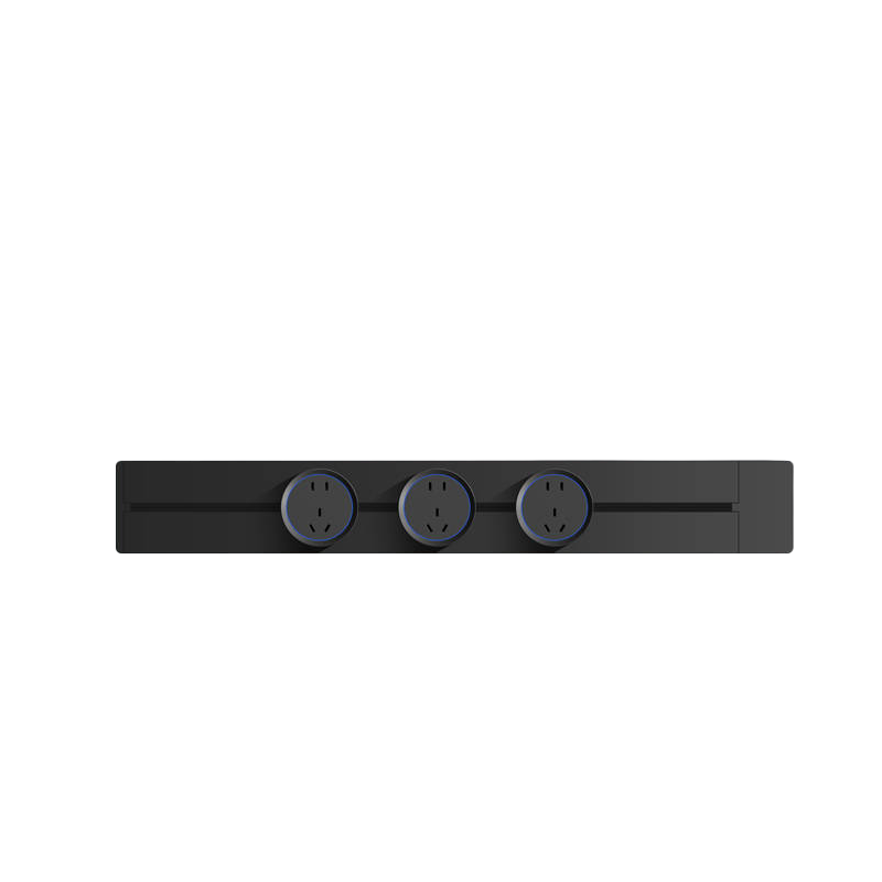 PNTU Slim Track Socket Surface-Mounted No Slot Required, 8000W High Power Sliding Rail Track Mobile Sideboard Guide Rail 100cm + 5 Adapters, Space Gray