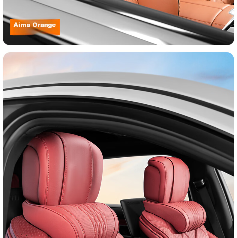 FHAO Car Headrest Pillow Comfortable Breathable Premium Neck Support Soft Cushion Seat Lumbar Pad for Mercedes BMW 18