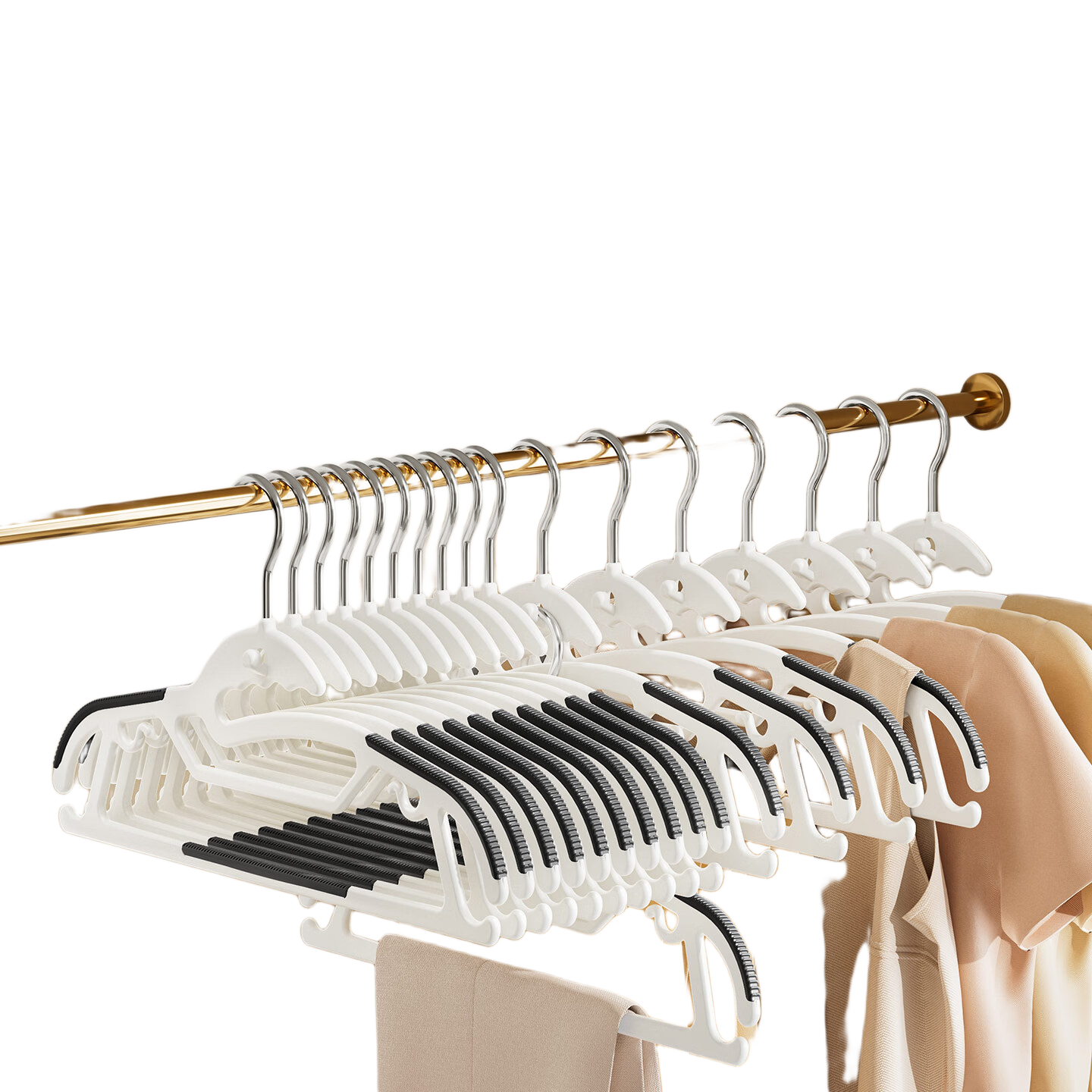 JEKO&JEKO 20-Pack Upgraded Stackable Collar Protecting Hangers Household Clothes Hangers Non-Marking Non-Slip Drying Rack Wardrobe Clothes Hangers