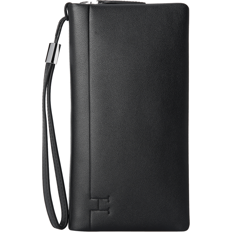 HONGU Handbag, Top-Grain Leather Men's Clutch, Long Wallet for Men, Gift Box Packaging, Birthday Present