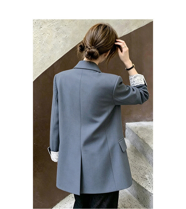 Demana [Sharp Aura] Spring Urban Commuter Style Lace Splice Double-Breasted Loose Slimming Coat for Women Premium Feel 12