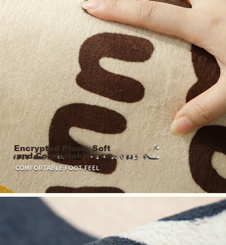 Bodisi Plush Bathroom Door Mat Non-Slip Toilet Floor Mat Washbasin Entrance Rug 60*40CM 8