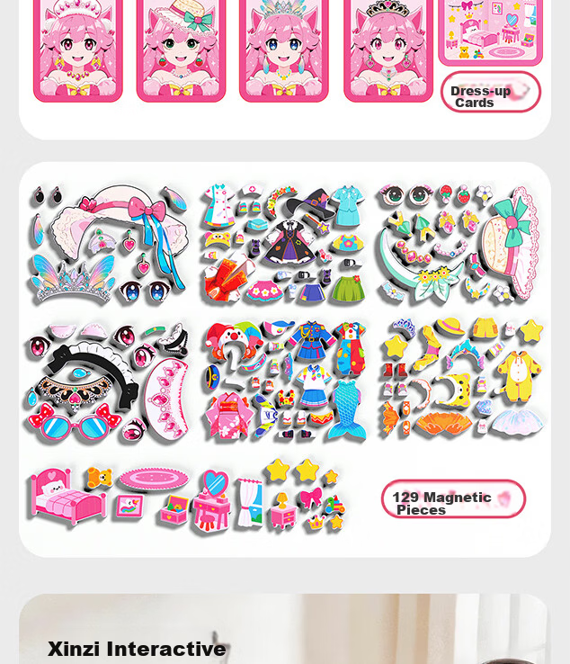 Jupiter Princess Dress-Up Magnetic Puzzle Educational Toy for Children Ages 3-6 Creative Magnetic Stickers Early Learning Girl Birthday Gift 7