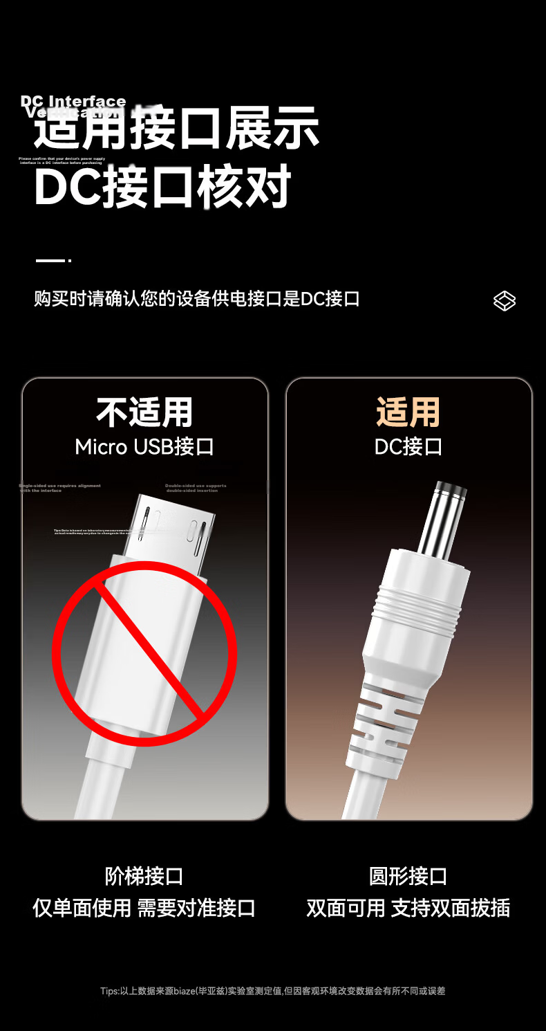 BIAZE DC Power Extension Cable for Surveillance Cameras Compatible with Xiaomi/Ezviz/Lechange/Hikvision Indoor Outdoor Home Security Cameras 5m 4