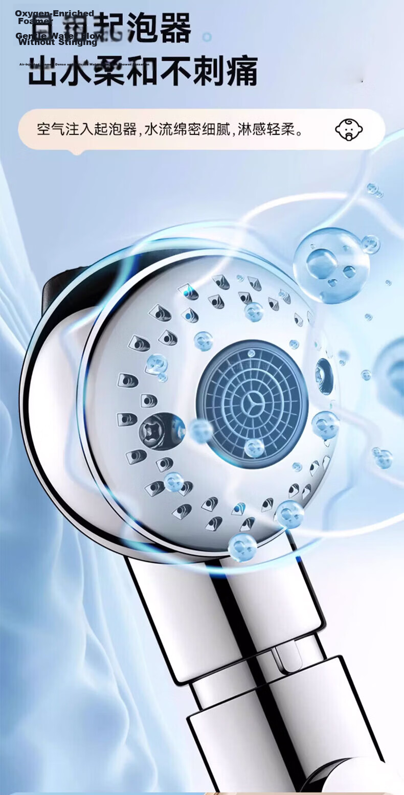 SHIFOO [Germany] Children's Handheld Shower Head Baby Bath Shower Head Two-Mode Water Flow Shower Head 7