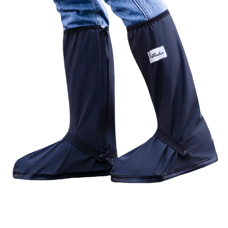 Equator Waterproof Rain Shoe Covers Thickened Non-slip Wear-resistant High-top PVC Rain Shoe Covers - High-top CD4005 Blue Size M (38-39)