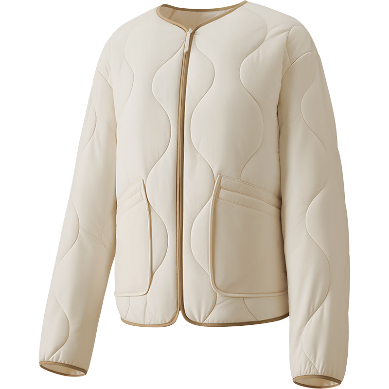 Beneunder Women's Autumn And Winter Jacket, Down-Like Fleece Coat, Round Neck, Machine Washable, Inner Lining with Cotton Padding, New Autumn Style 2025