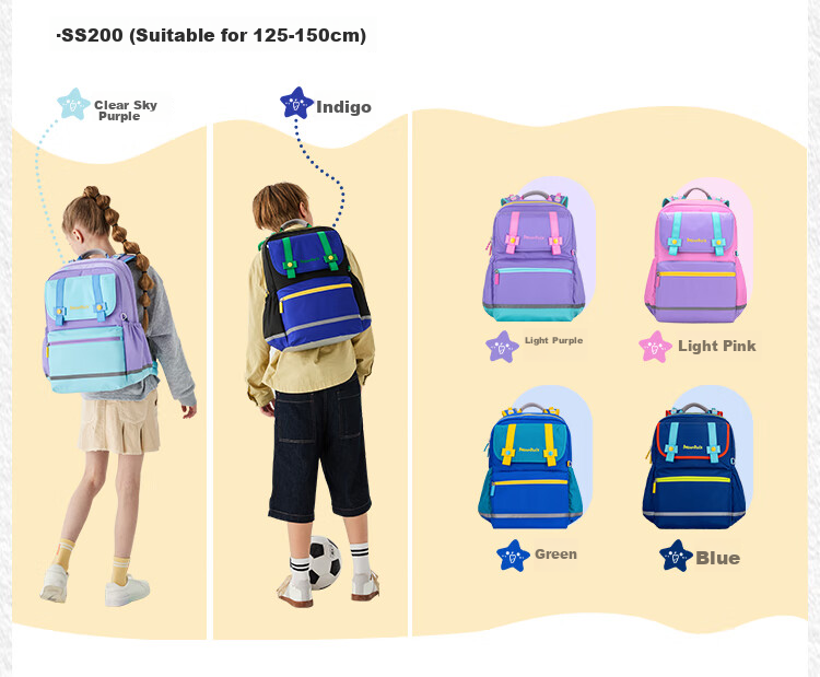 MoonRock Kids Backpack for Grades 1-3, Lightweight Ergonomic Waterproof School Bag, Light Purple 7