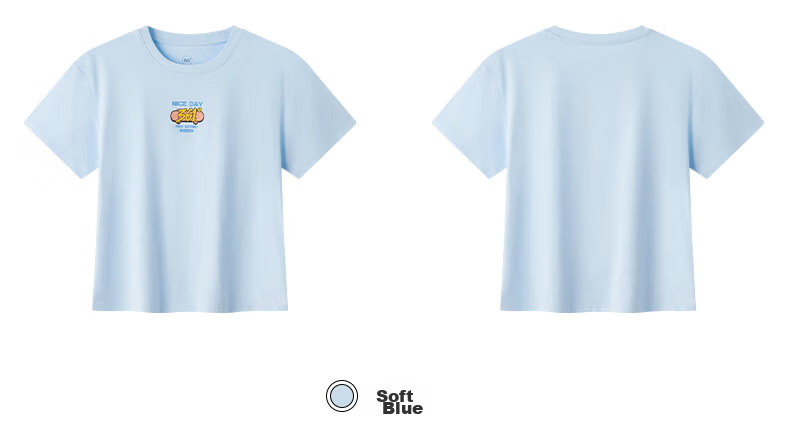 361° Kids Short Sleeve 2026 Summer Boys and Girls Breathable Pure Cotton Skin-Friendly T-Shirt Blue 160 25