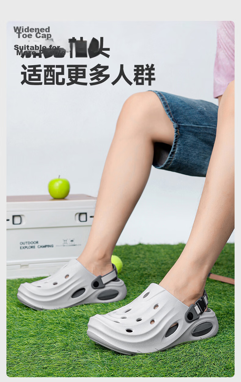 JD Jingzao EVA Men's Ventilated Soft Cushioning Outdoor Summer Sandals Slippers Breathable Quick-Dry Beach Creek Shoes Dual-Wear 7