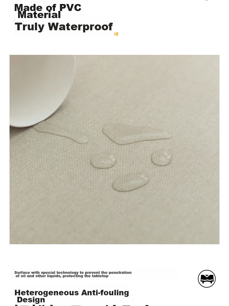 Mihua Tablecloth, Waterproof, Oil-Proof, Heat-Resistant, High-Temperature PVC Placemat for Dining Table, TV Cabinet, Coffee Table, Desk Pad, 1.4*1.6 4