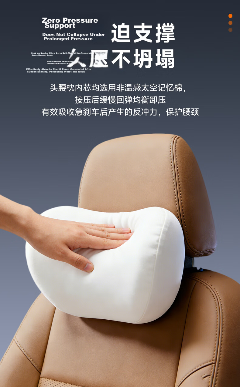 Depro Car Headrest Premium Neck Support Pillow Driver Headrest Cushion Universal for Tesla 520 Gift 8
