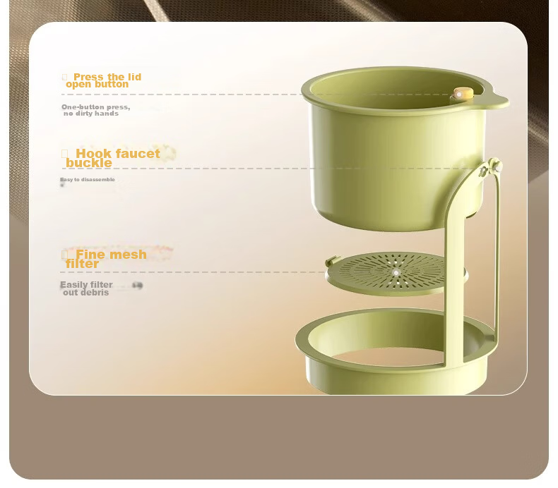 KATEI STORY Hanging Sink Draining Basket Kitchen Sink Food Residue Filter Fruit Washing Strainer Basket 5