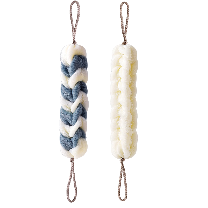 Creative Art Bath Scrubber Loofah [2-Pack], Bath Bar, Back Scrubber, Long Strip, Men's Shower Sponge, Exfoliating Tool
