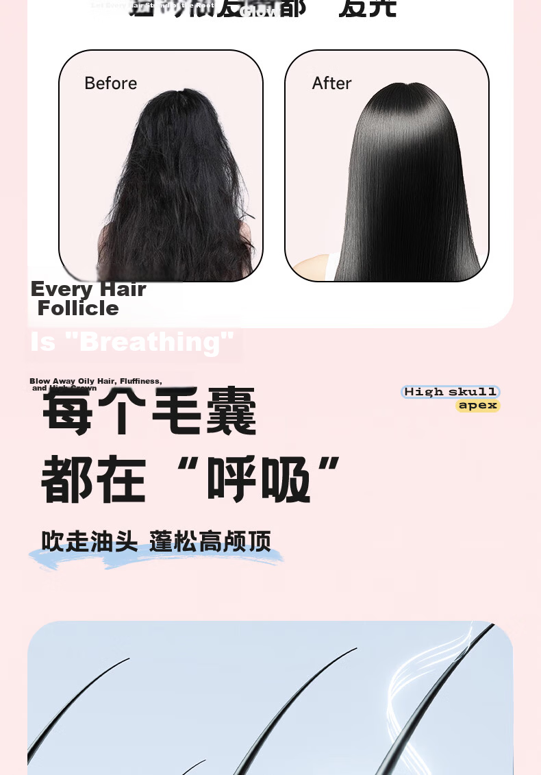 AUX High-Speed Hair Dryer 800W Dormitory Low Power Student Use Hair Care Negative Ion Quick Drying Low Power Strong Wind Gift [Dormitory] 16