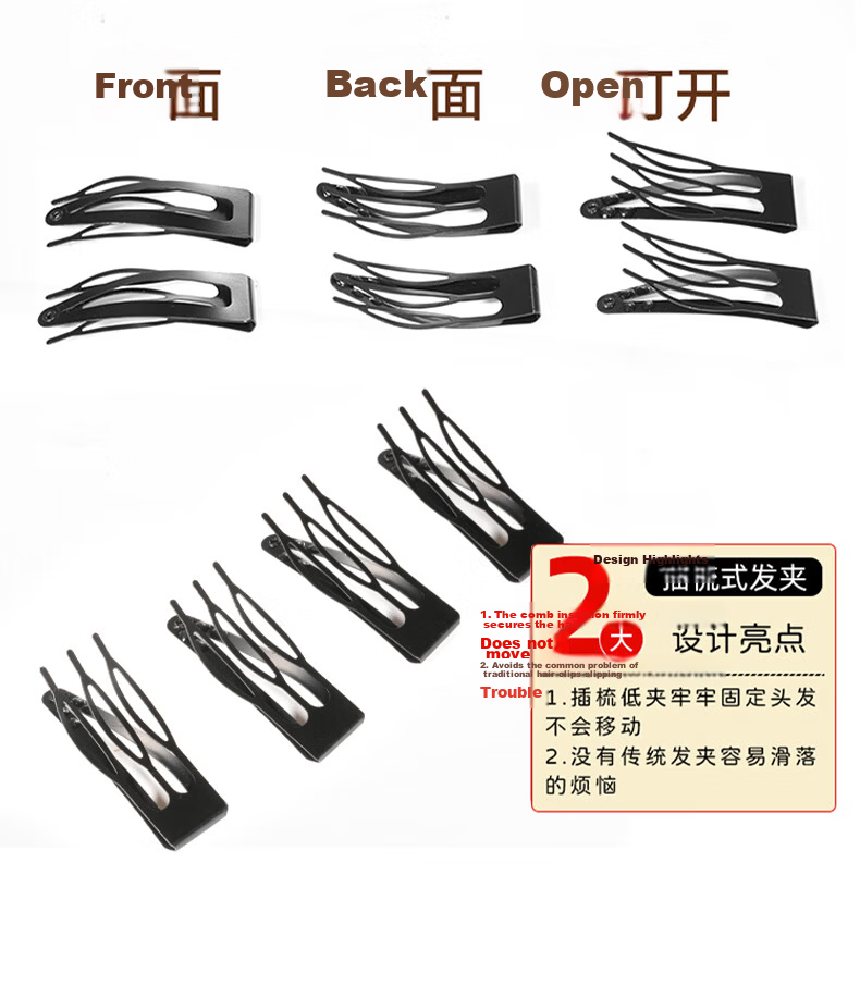 M2KA Hair Comb Clip for Women BB Clip Hairpin Hair Styling New Side Bang Hair Clip Black 6 Pieces 4