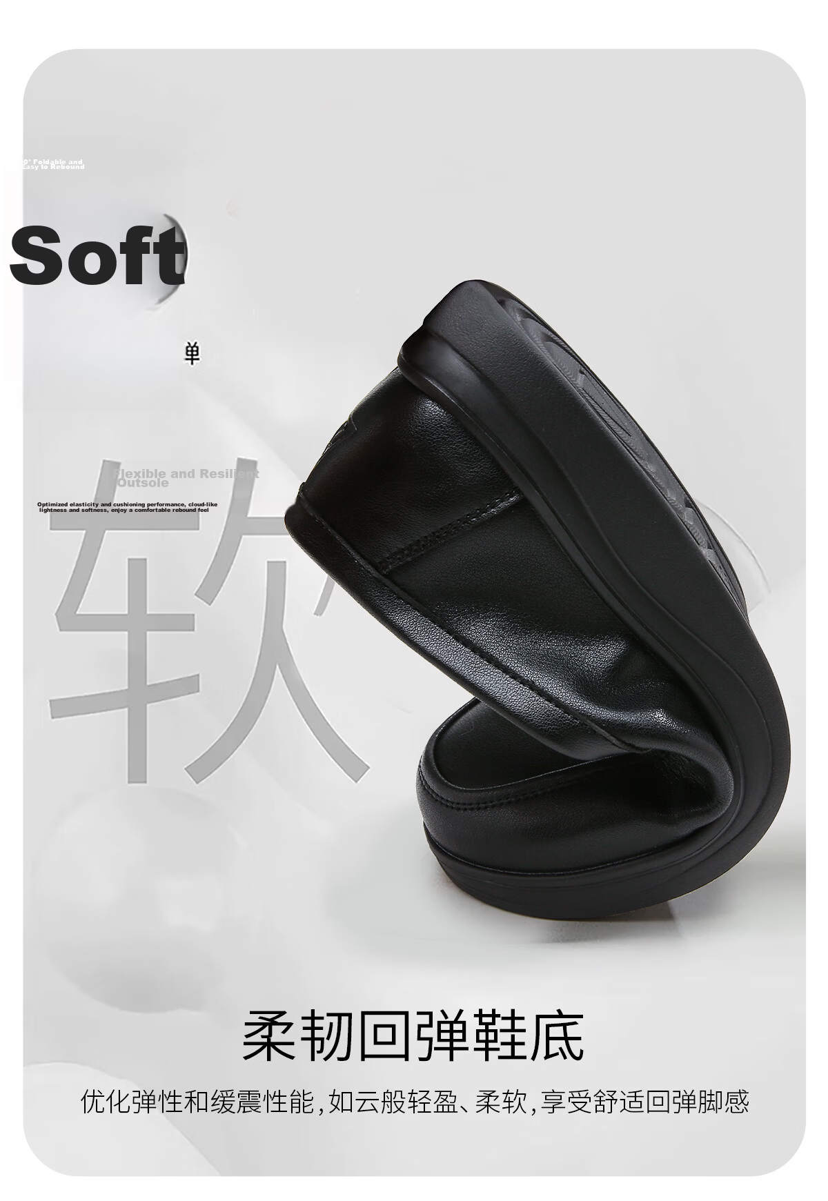 Zulijian Elderly Shoes Genuine Leather Soft Sole Non-Slip Comfortable Middle-Aged Women's Casual Shoes 9273 Black Size 40 10