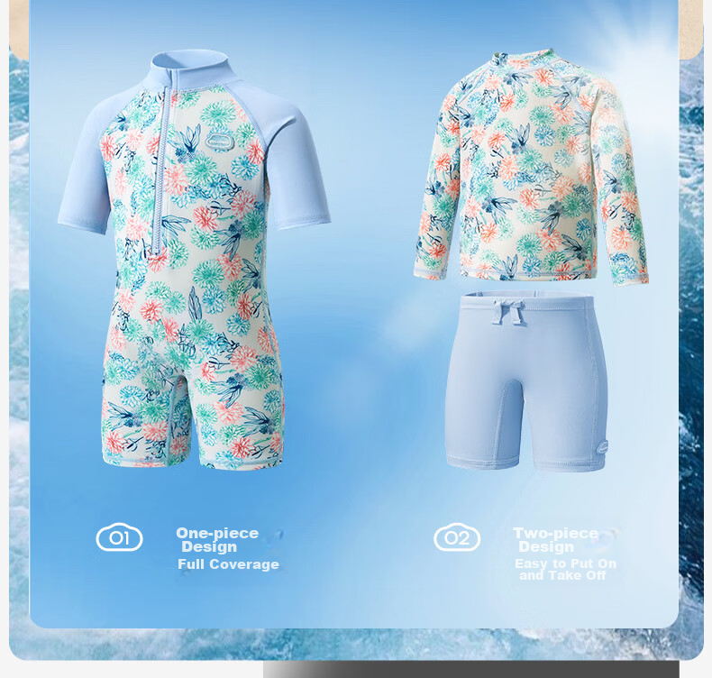 Kocotree KK Tree Kids UV Protection Long Sleeve Boys and Girls Two-Piece Swimsuit Fashion Collaboration Edition 31