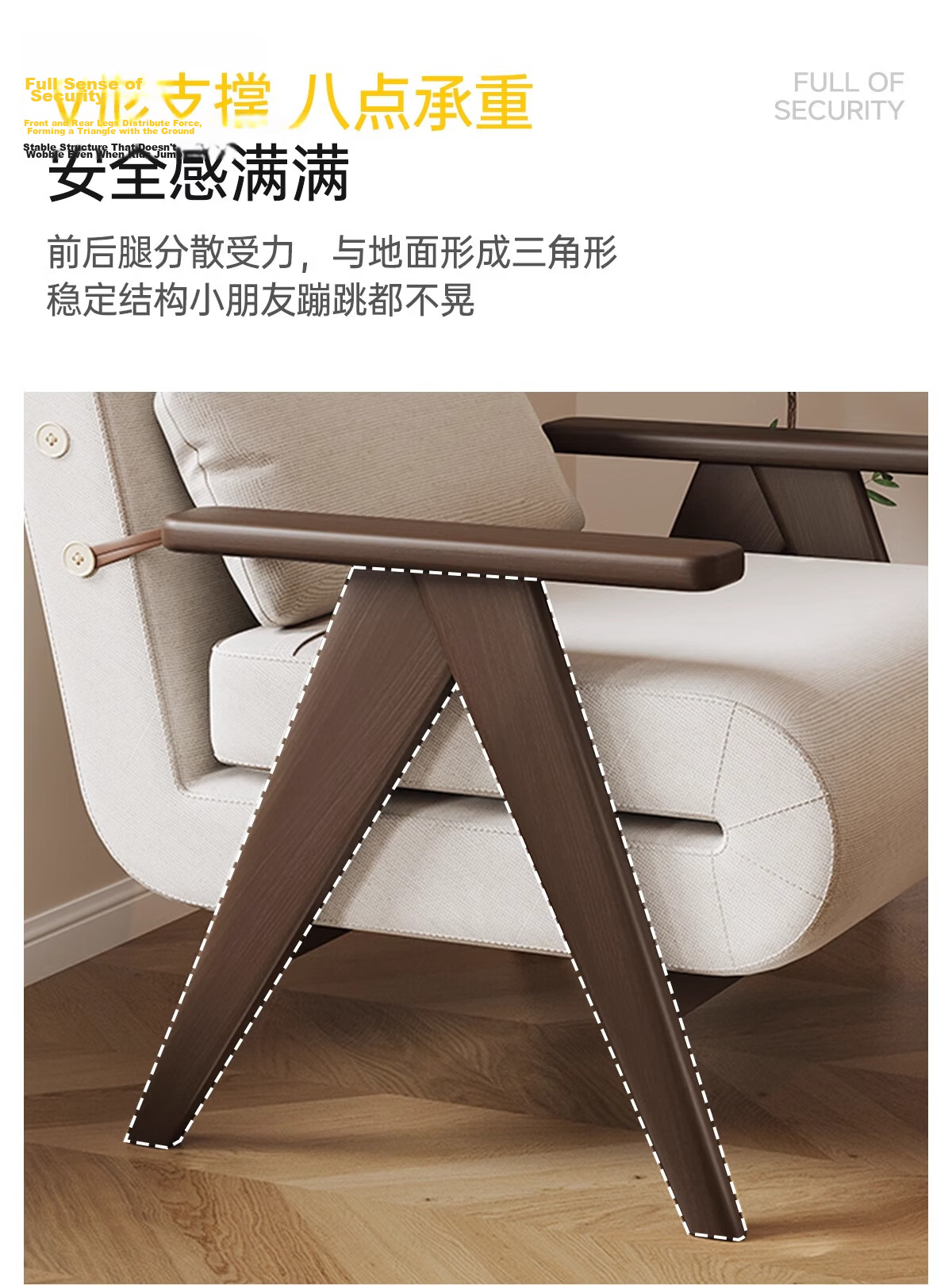 Millennium Huafu Solid Wood Sofa Bed Foldable Two-in-One Small Apartment Home Study Single and Double Lazy Sofa Living Room 1 Meter 9
