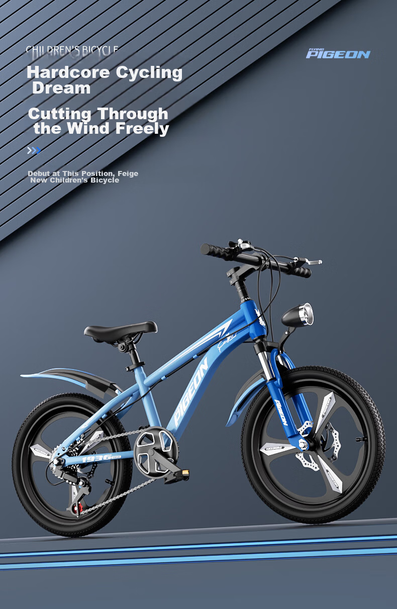 FG FLYING PIGEON Children's Bicycle for Ages 6-12 Youth Mountain Bike for Boys And Girls, Students' Single-Speed Bike in Purple And Blue, 22-Inch with Gears 1