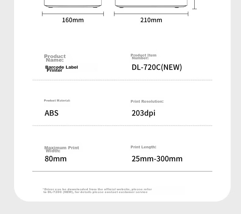Deli DL-888D(NEW) Thermal Label Printer Commercial Office Adhesive Shipping Warehouse Logistics Label Fixed Asset USB Version 108mm 150mm/s 31