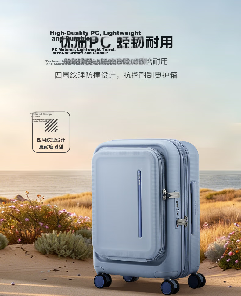 Xinxiuli Luggage 20-Inch 2026 New Model Suitcase with Front Opening, Travel Case, Leather Trunk, Password Lock Carry-On Suitcase US8 Pink 8