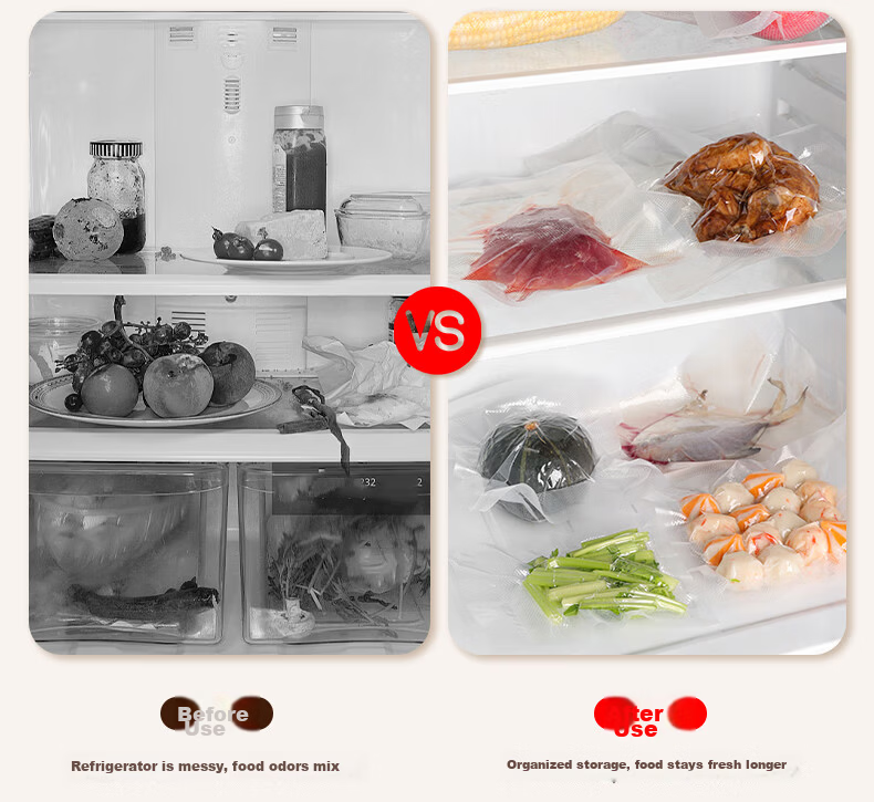 Baijie Food Grade Vacuum Sealer Bags 15x20cm 50pcs Food Vacuum Seal Storage Bags Packaging Bags Preservation Bags Compression Storage Bags 18