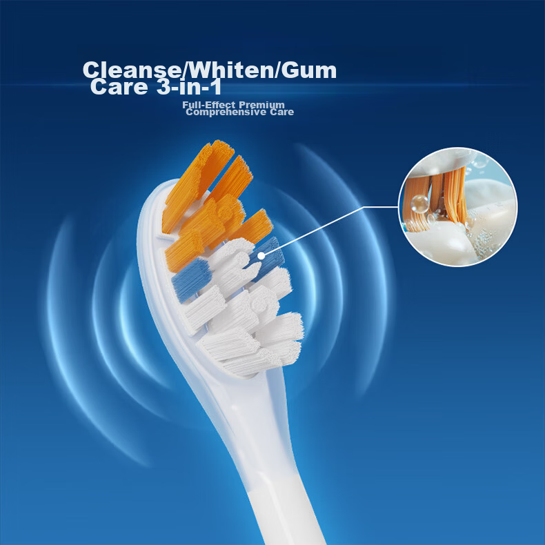 MUBE Compatible Philips Electric Toothbrush Heads HX3/6/7/9/AI Series HX6730/6856/6850/9033 Shock-Absorbing Cleaning Gum Care Whitening 3-in-1 6