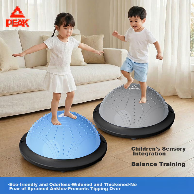 Peak Balance Wave Speed Ball Children's Half-Sphere Balance Ball Adult Yoga Ball Core Sensory Integration Training Thickened Explosion-Proof Gray 46cm