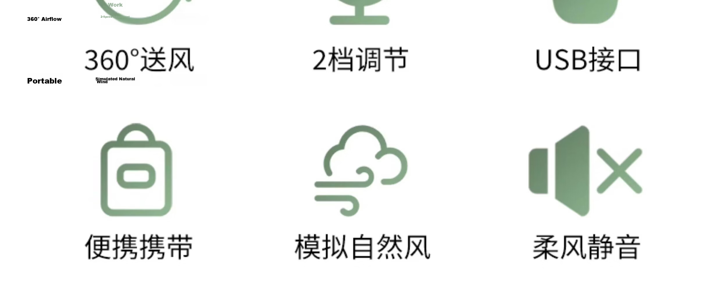 AUX Desktop Electric Fan Small Table Fan Dormitory Office Desktop Mini Fan Air Circulation Energy-Saving Home Small Table Fan 18S3 5
