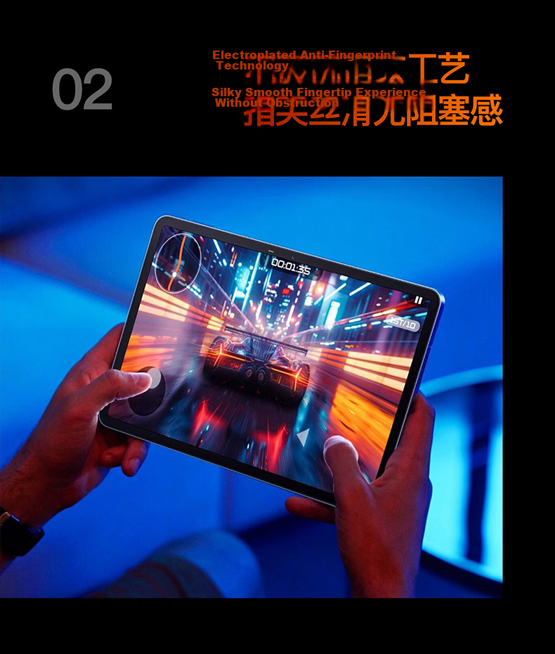 Kustar Tempered Glass Screen Protector for RedMagic Gaming Tablet 5Pro/3Pro 9.06-inch Electroplated Anti-Fingerprint High Transparency Explosion-Proof Film 15