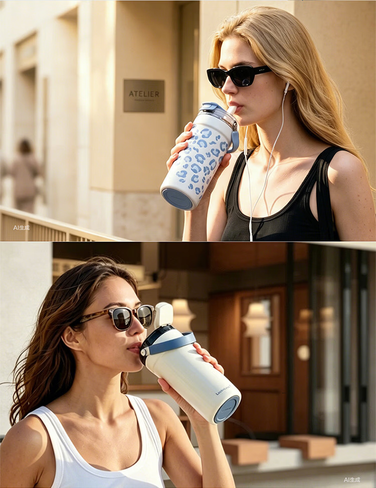 LOCK&LOCK Ceramic Coated Handle Insulated Mug Large Capacity Coffee Cup Portable Water Bottle Ivory White - 700ML 8