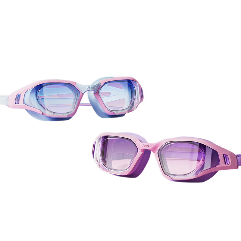 JEEP Kids Swimming Goggles Unisex Anti-Fog Waterproof Clear Vision Youth Professional Training Swim Glasses Iris Purple Plano