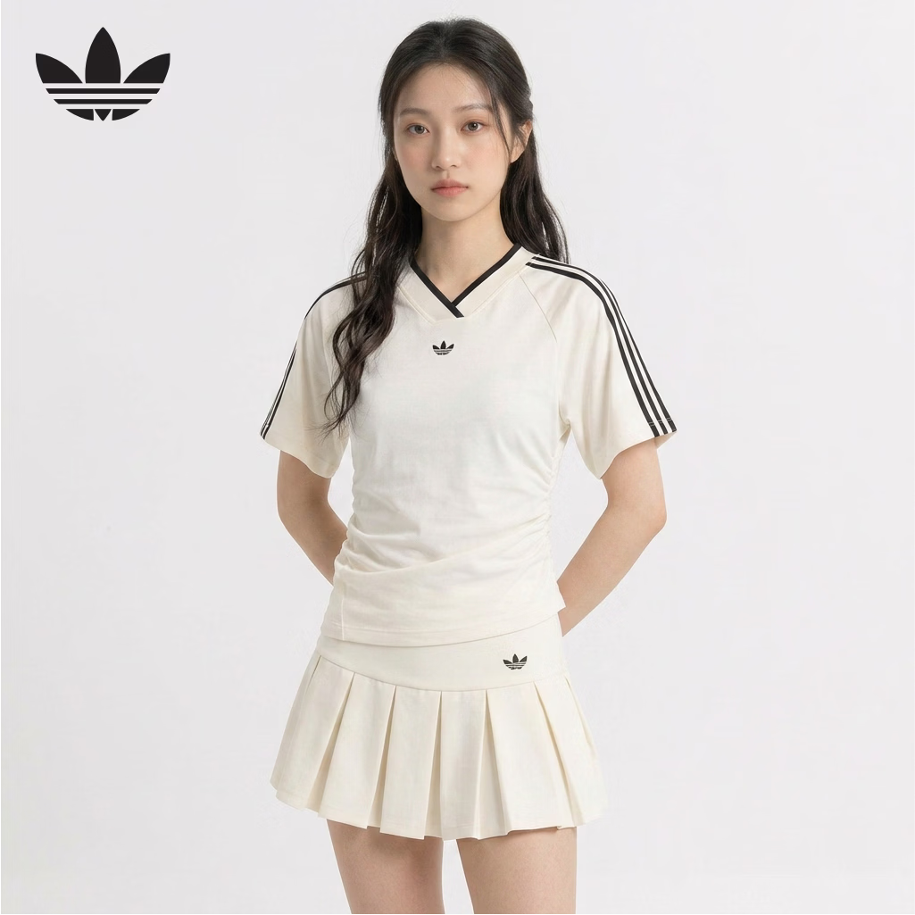 Adidas Originals Women's ROUCHED FOOT J Short Sleeve Top KC9122 White L 2