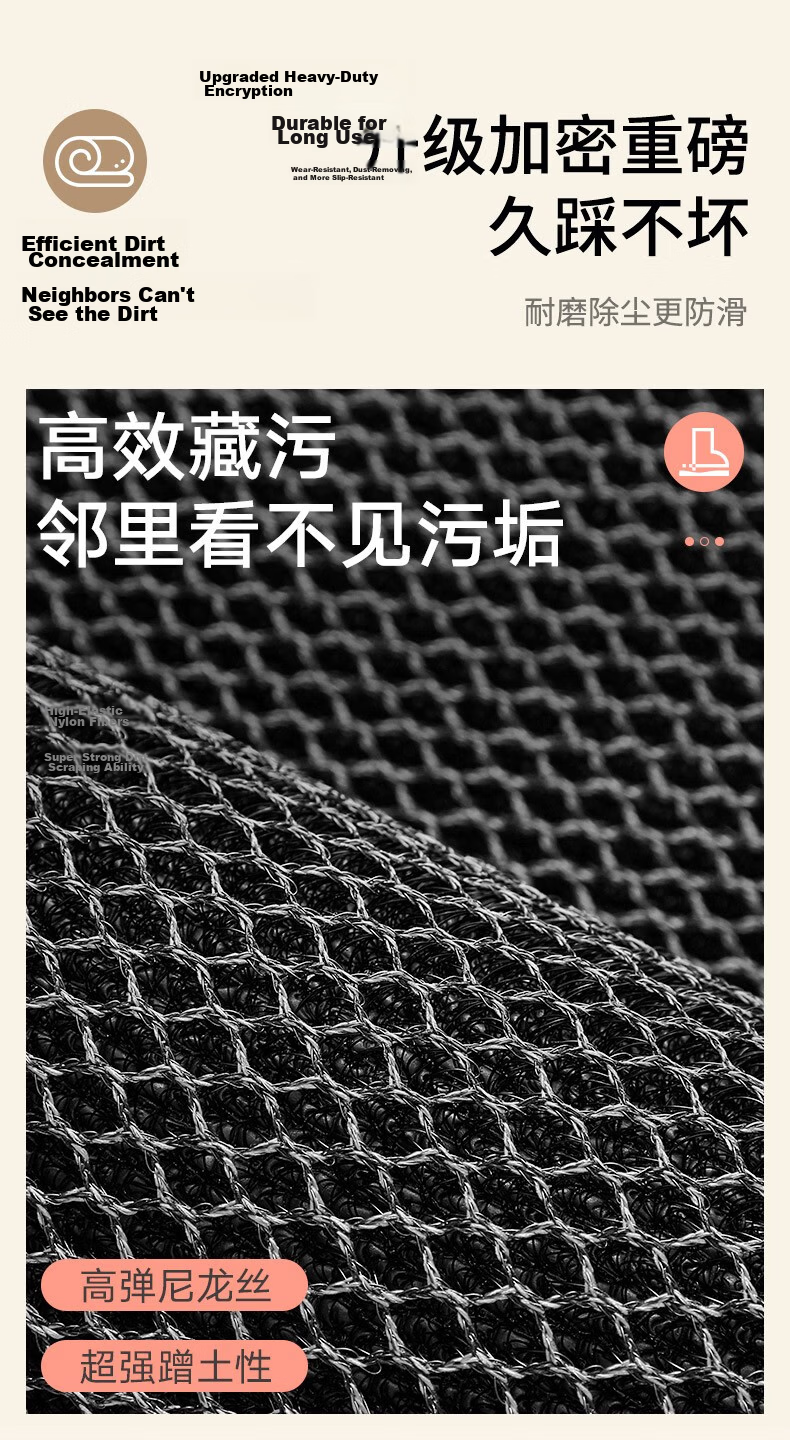 Luoyoute Entrance Door Mat Villa Door Mat Elastic Mesh High-End Non-Slip Dirt-Resistant Wash-Free Door Carpet 8