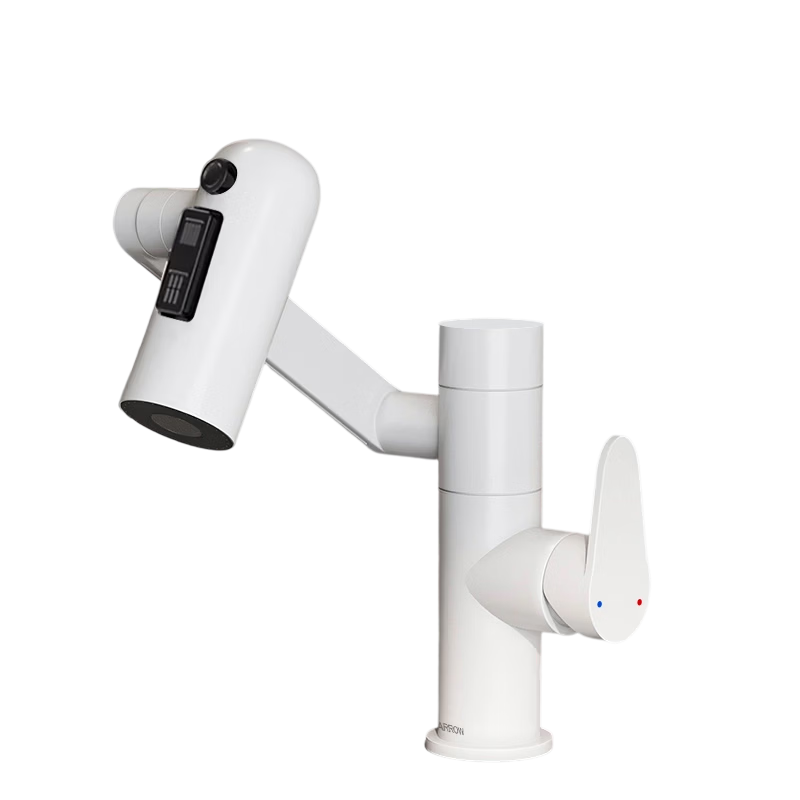 ARROW YJ Basin Faucet with Universal Rotating Arm, Bathroom Sink Mixer Tap, Dual Control Hot and Cold Stainless Steel Faucet