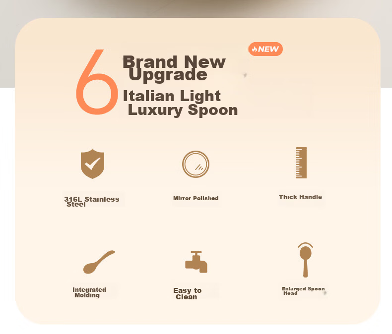 Onlycook Antibacterial Stainless Steel Long-Handled Soup Spoons, 316L Food Grade, for Home Dining, Small Soup Spoons And Tablespoons, Pack of 2 2
