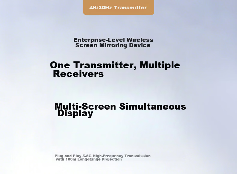 Ugreen HDMI Wireless Screen Mirroring Device HD Conference Multi-Receiver Compatible with Laptop Desktop TV Projector 100m Transmission Single Receiver 75532 1