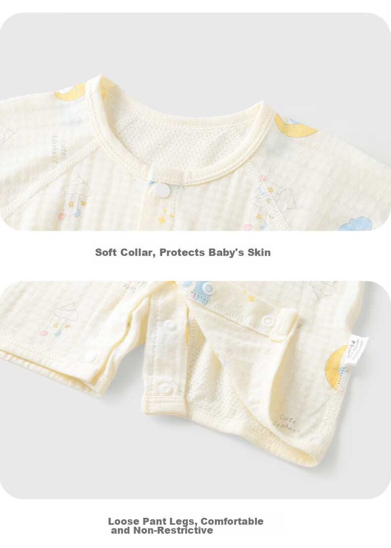 Youqi Baby Feather Cotton Short Sleeve Romper Summer Thin Mesh Back Unisex Infant Onesie Newborn Crawling Pajamas 11