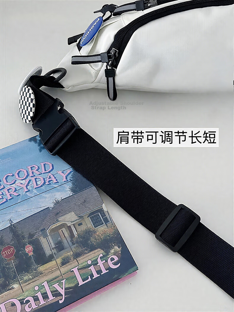 Warrior Men's Crossbody Bag Trendy Hong Kong Style Chest Bag Large Capacity Student Casual Shoulder Bag Cycling Sports Waist Chest Bag 12