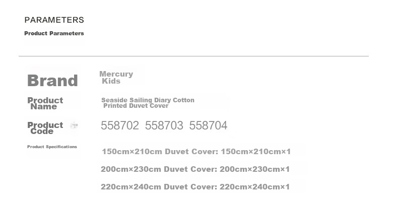 Mercury Kids 100% Cotton Pure Cotton A-Class Antibacterial Quilt Cover Single Bedding Dormitory Single 150x210cm 14