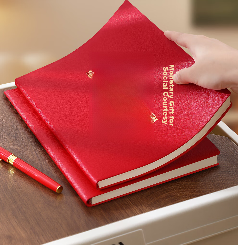 Faramon Gift Money Accounting Book for Weddings and Celebrations, Guest Gift Registry, Personal Gift Transactions Ledger, Leather Cover Gift Money Register, Sign-in Book A5 - Gift Money Ledger 2