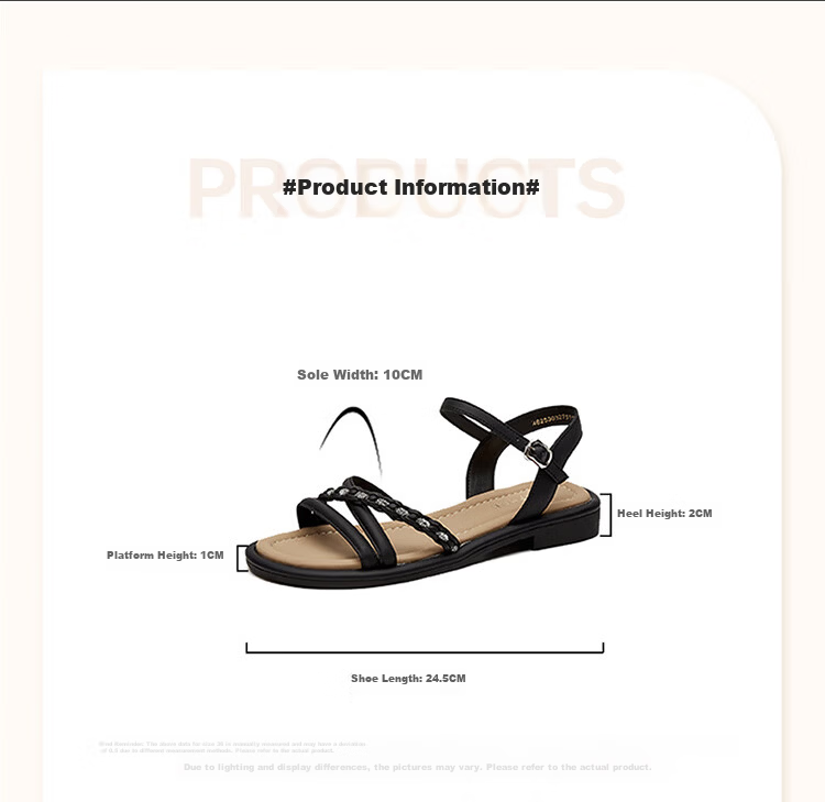 Daphne Women's Flat Low Heel Commuter Sandals Lightweight Casual Comfortable Single Strap Beach Sandals White Size 39 5
