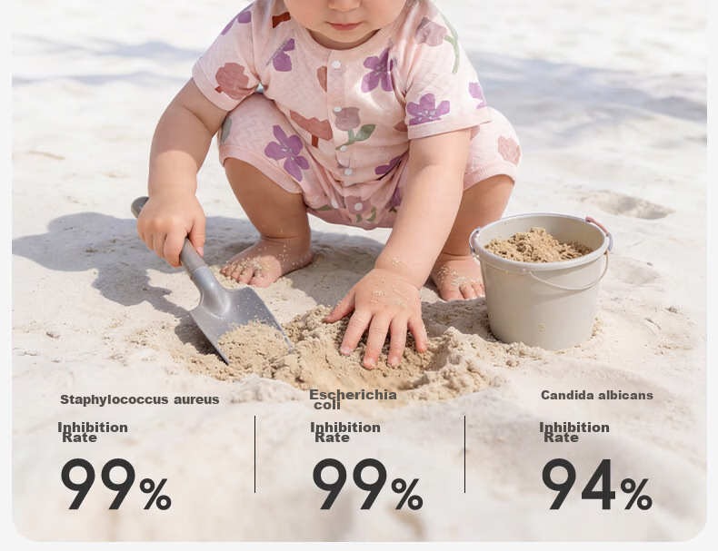 Tonglian Chuxin [Ice Silk Cotton] Baby Romper 2026 Summer New Short Sleeve Newborn Jacquard Mesh Onesie 8