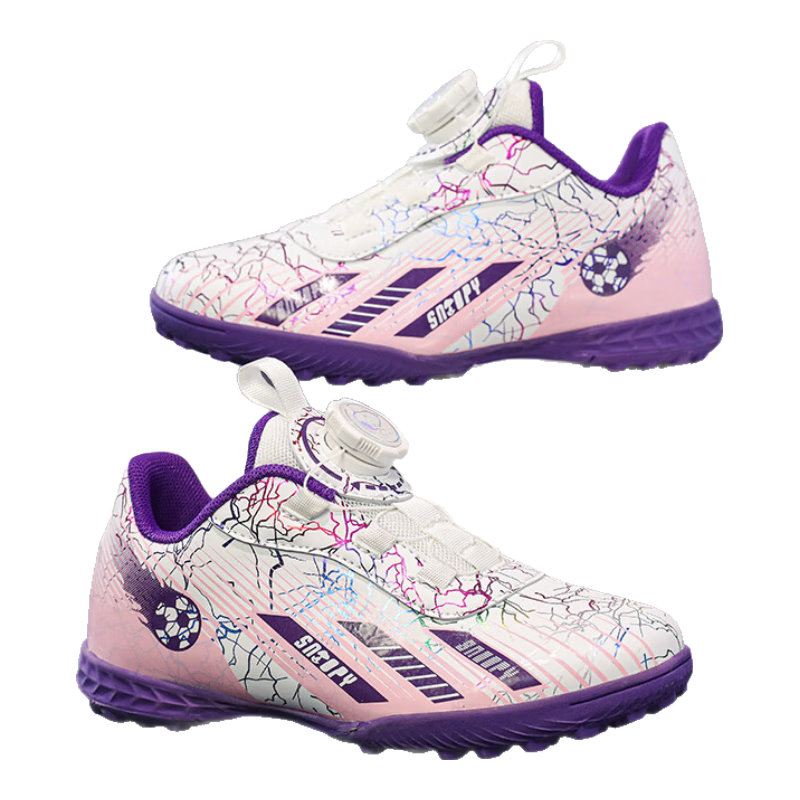 SNOOPY Children's Sports Shoes, Boys And Girls Training Shoes, TF Turf Cleats, Wear-Resistant Soccer Shoes, 0038 Dream Purple, Size 36