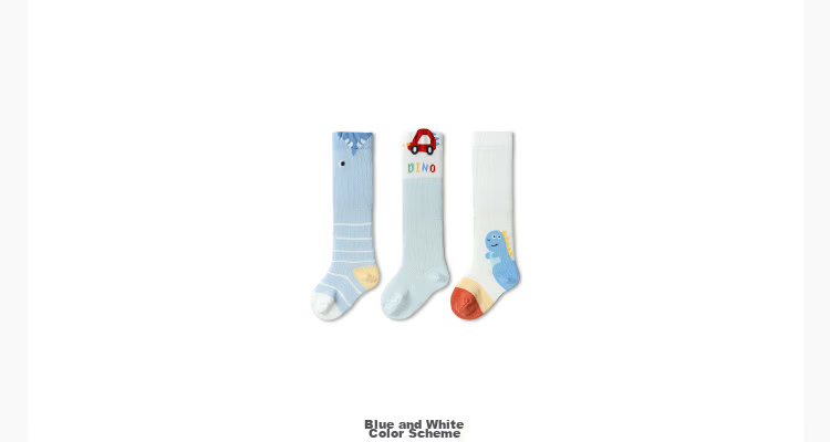 Balabala Baby Socks Summer Mesh Breathable Thin Infant Long Socks Anti-Mosquito Comfortable 3 Pairs Pack 28