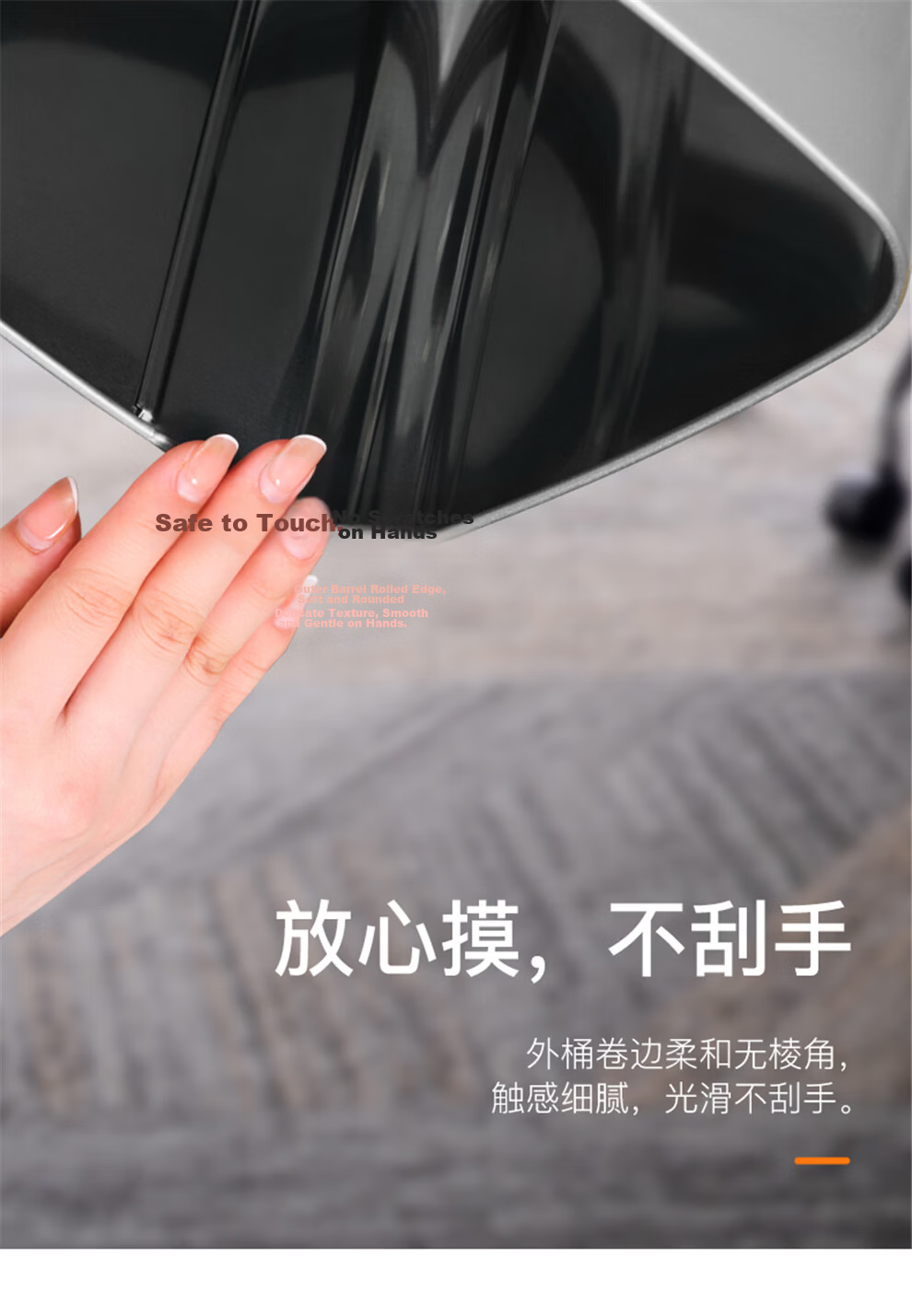 EKO 12L Open-Top Stainless Steel Trash Can Sanded Steel Commercial Large Office Hotel Kitchen Bathroom EK9084 8