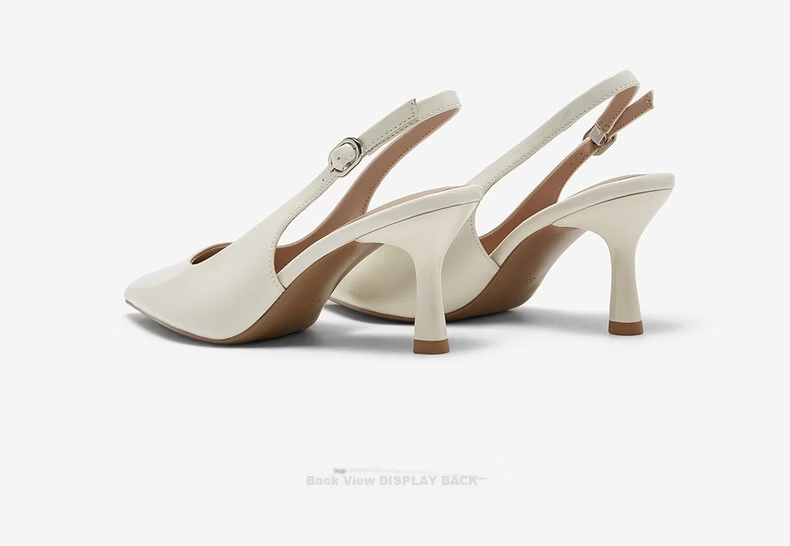 BASTO Elegant Nude Pointed Toe Stiletto High Heel Backless Sandals CU712BH6 24
