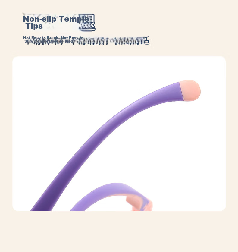 Liangshihui Blue Light Blocking Glasses for Kids Anti-Radiation Anti-Fatigue Myopia Prevention Online Class Protective Eyewear Pink Frame Purple Temples 9