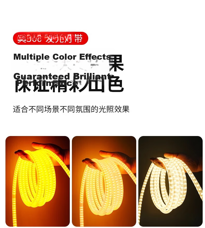 Fanyao Round Ultra-Bright LED Strip Light Villa Exterior Wall Decoration Outdoor Waterproof White Light Outdoor Engineering Lighting 220V 11